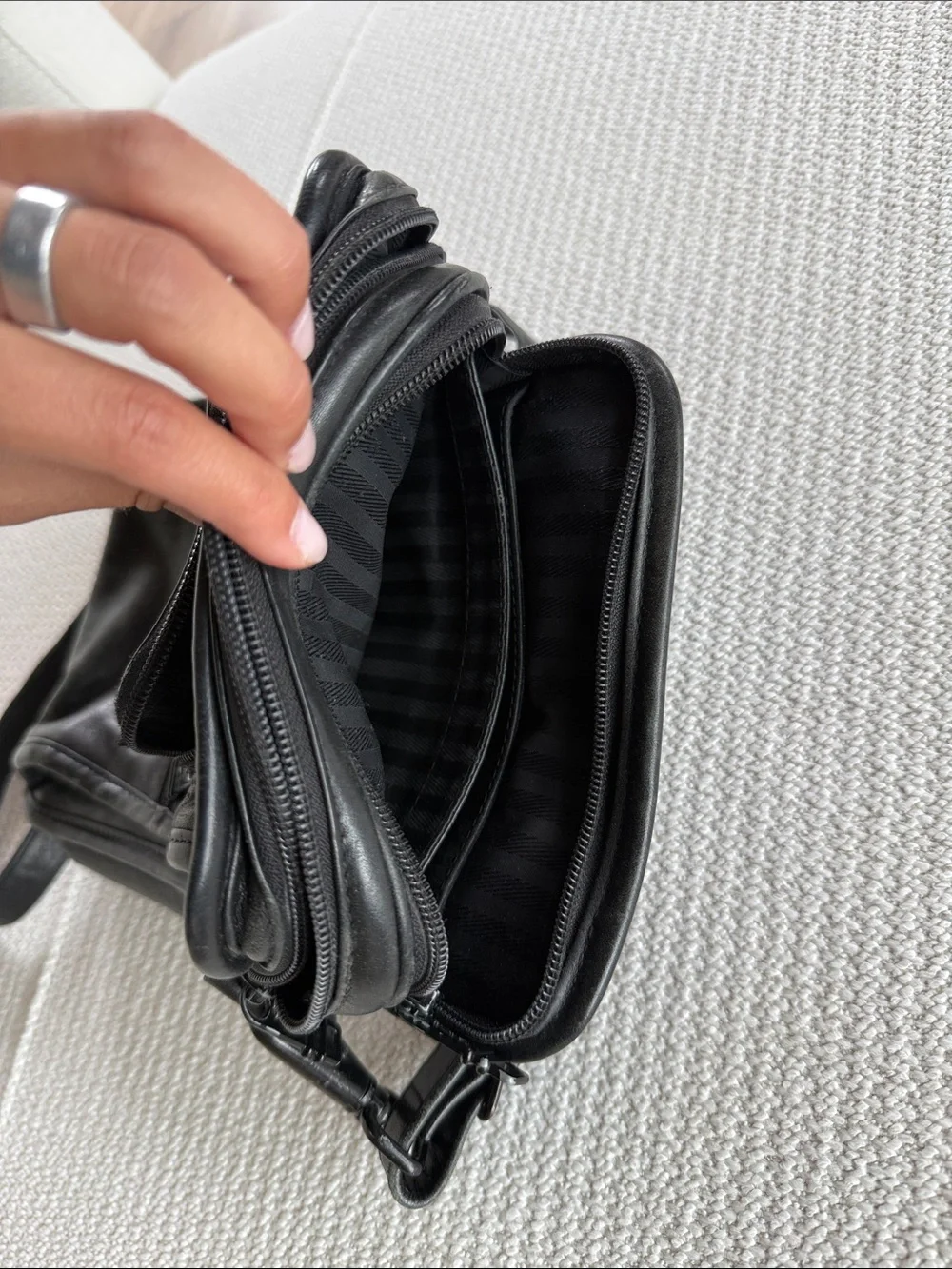 Tumi Black Leather Messenger Bag
